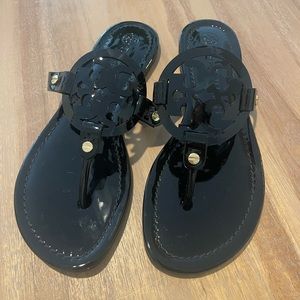 Black Patent Tory Burch Miller Sandals